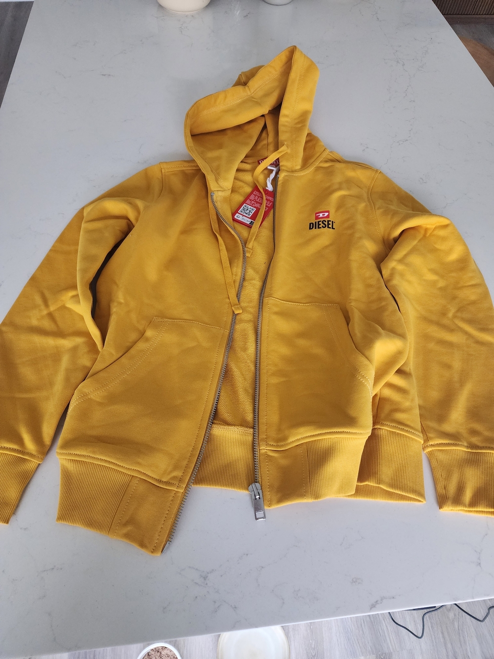 Diesel Yellow Zip-Up Hoodie